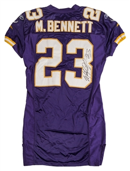 2004 Michael Bennett Game Used and Signed Minnesota Vikings Home Jersey  (MEARS A10)